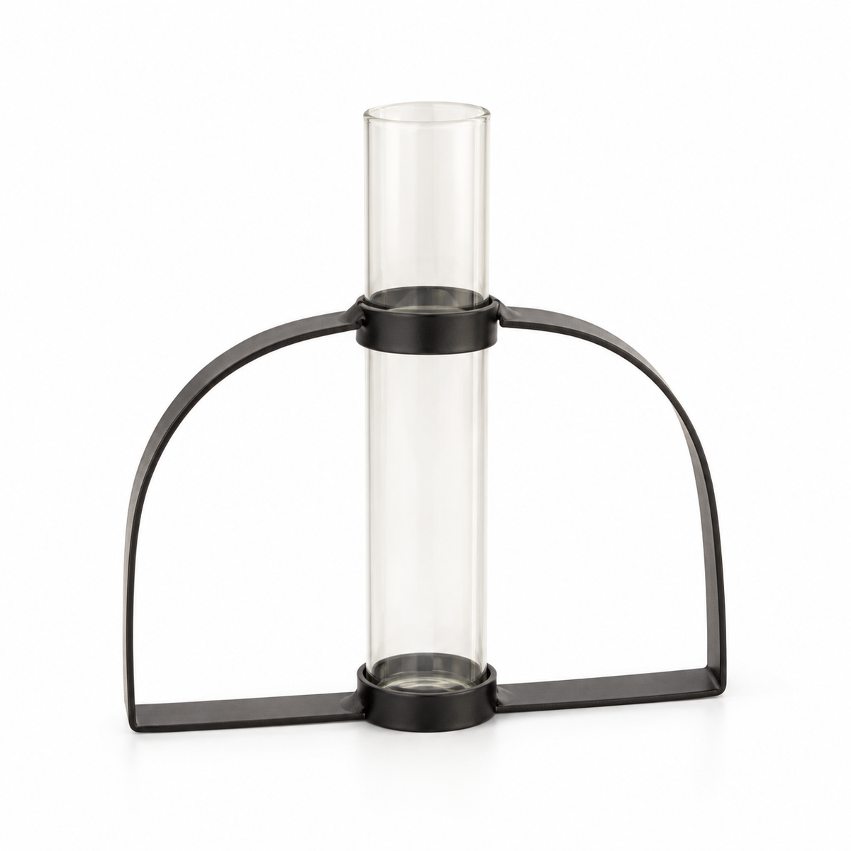 Jarrinha minimalista de vidro em arco preto bioma plants
