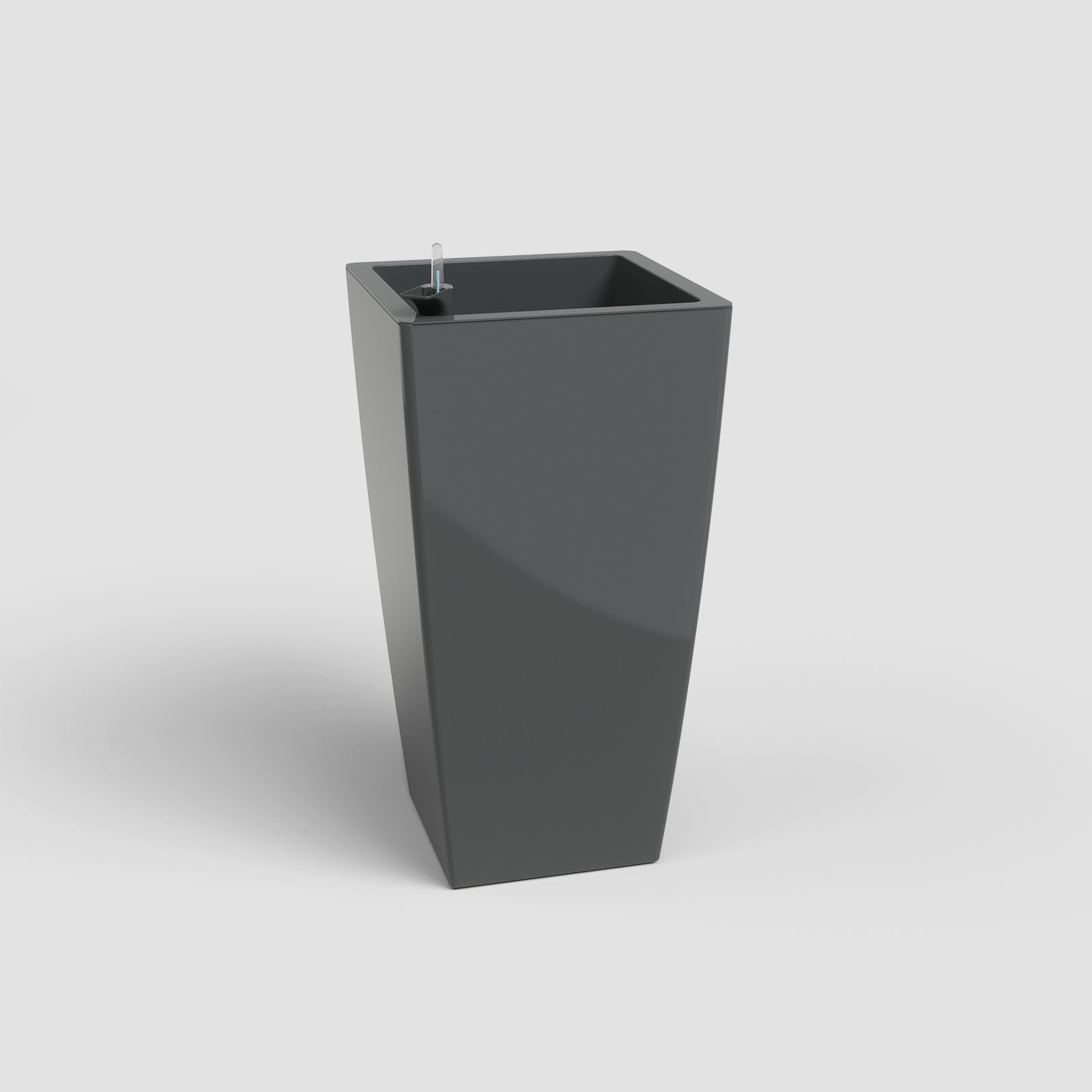 vaso de plástico alto com rega automática pisa antracite artevasi