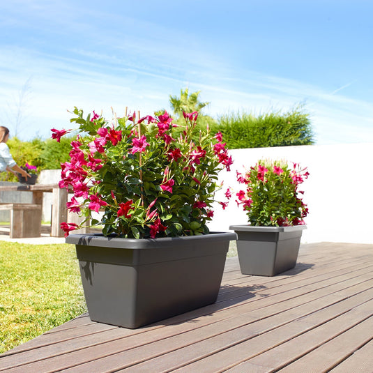 Floreiras de plástico reciclável