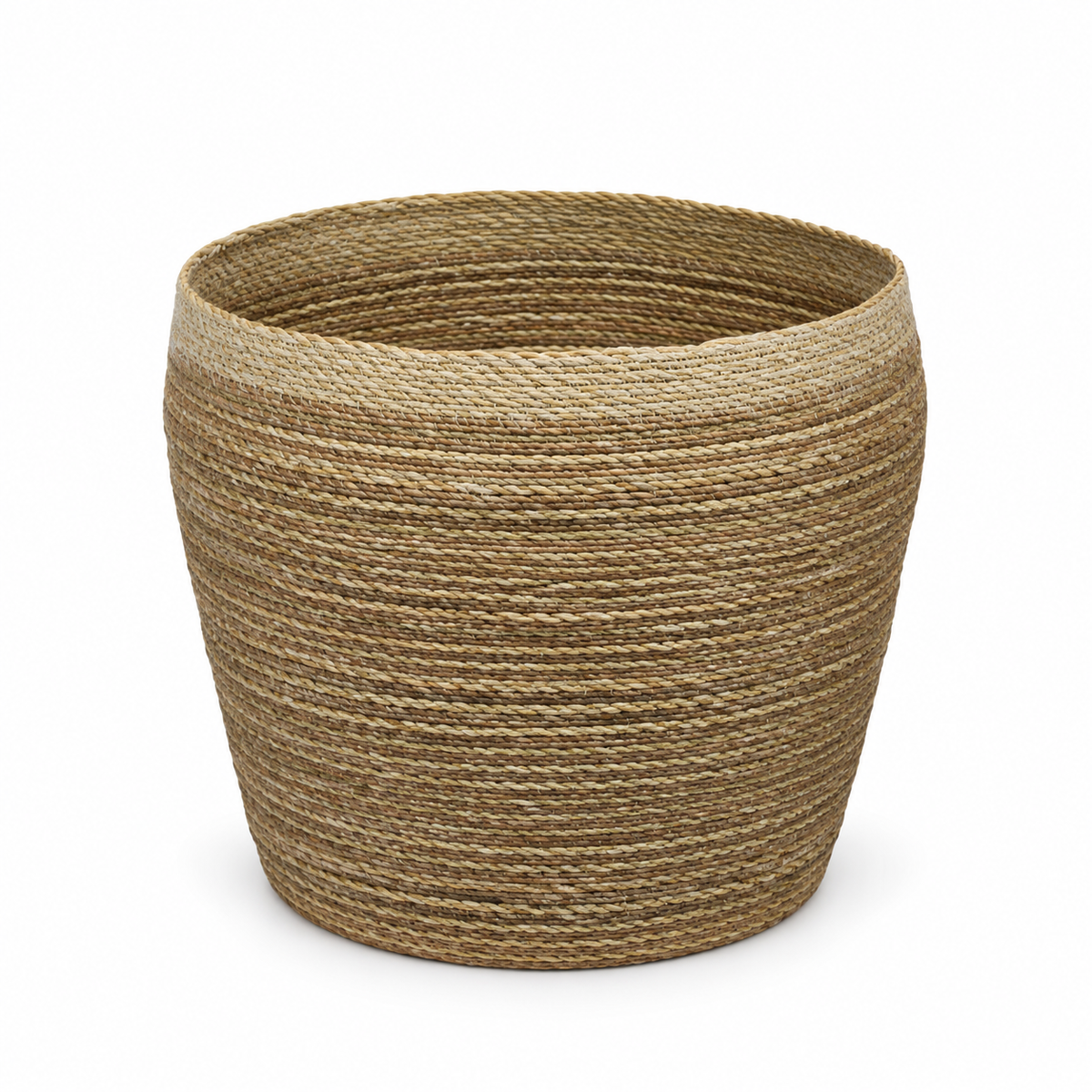 Cesto Redondo para Plantas em Erva-Marinha Natural