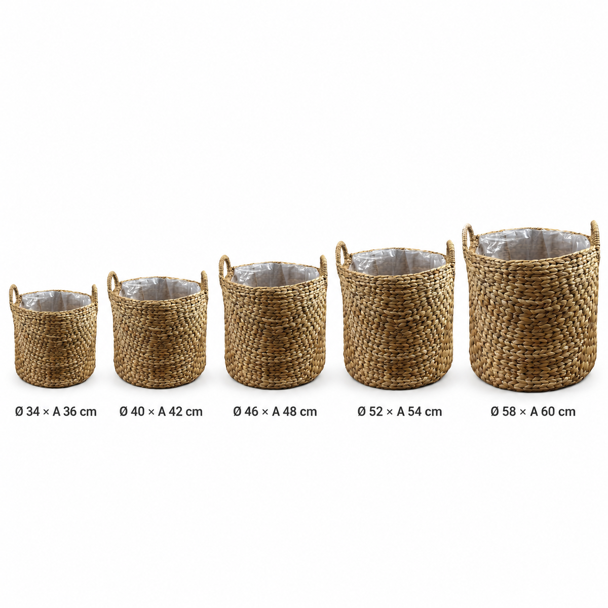 Cesto para Plantas em Jacinto-de-Água com Asas