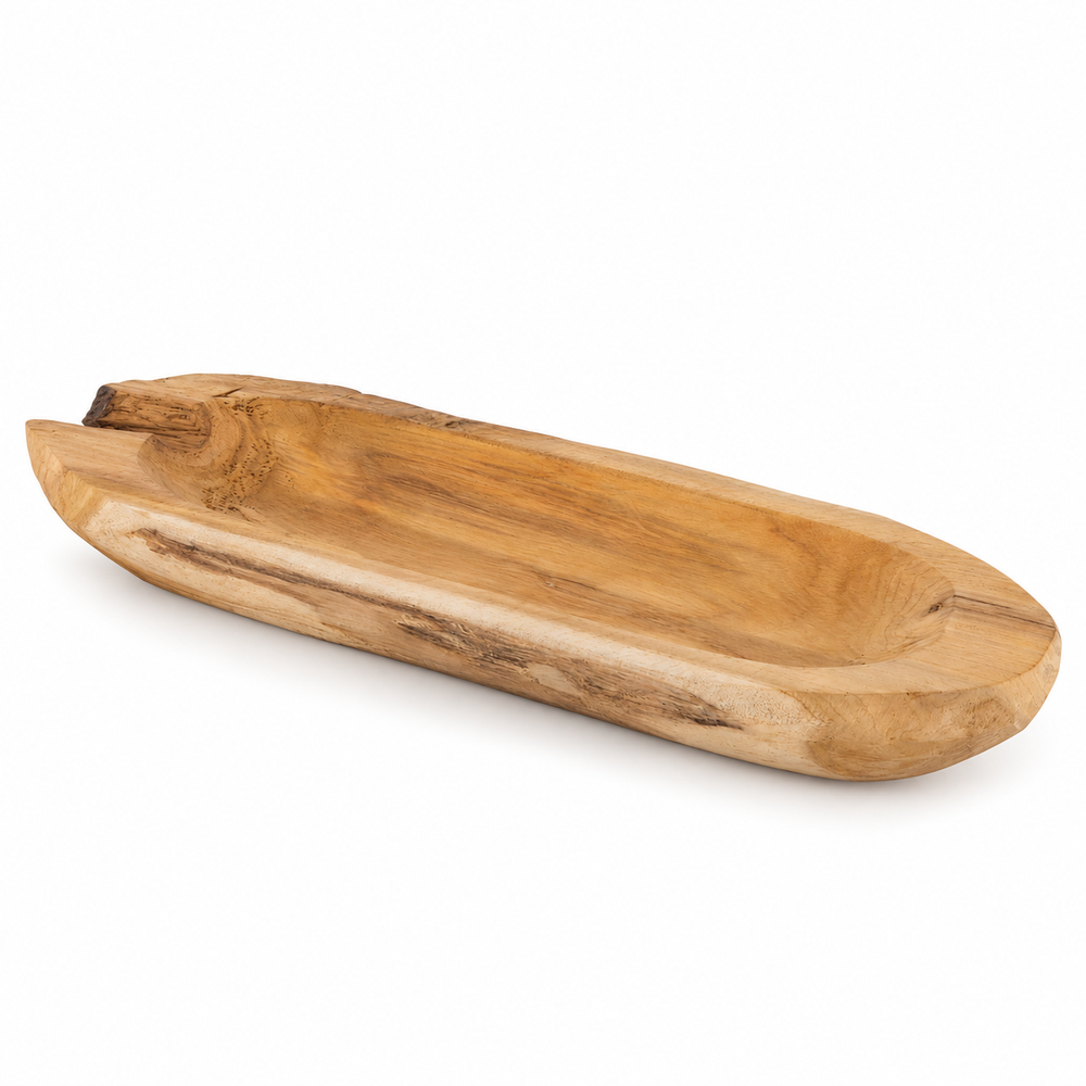 Centro de Mesa en Madera de Teca Natural