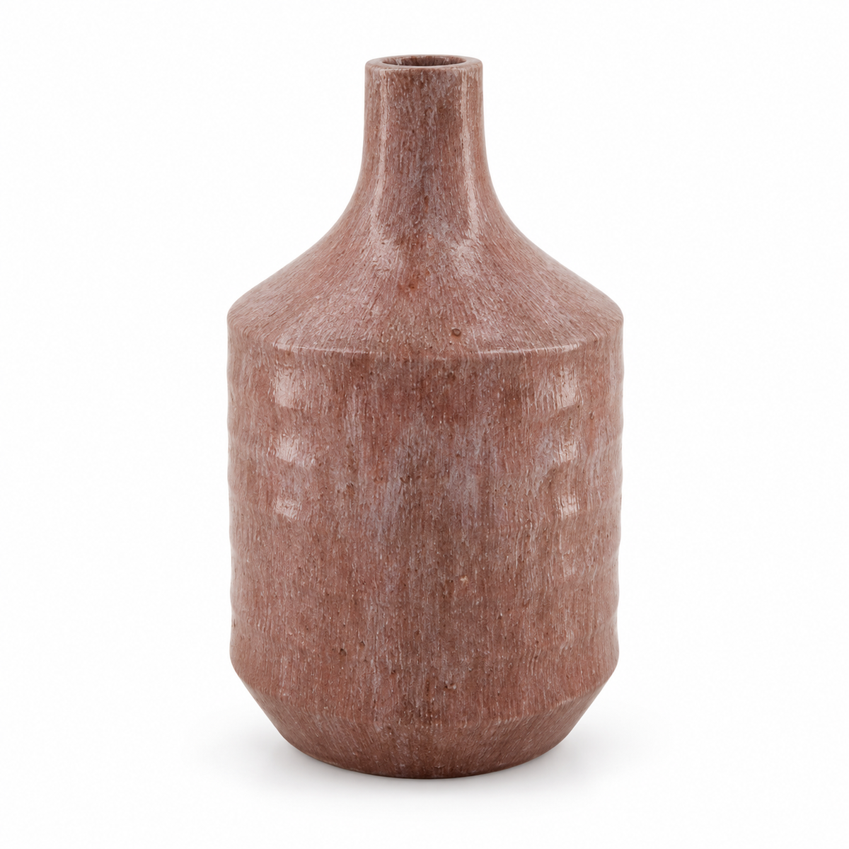 Jarra decorativa em terracota rosa com textura natural Vaso garrafa de terracota rosa mate bioma plants