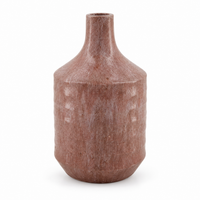 Jarra decorativa em terracota rosa com textura natural Vaso garrafa de terracota rosa mate bioma plants