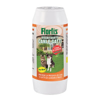 Repelente natural Flortis para cães e gatos, evita a presença de animais em jardins e áreas externas.