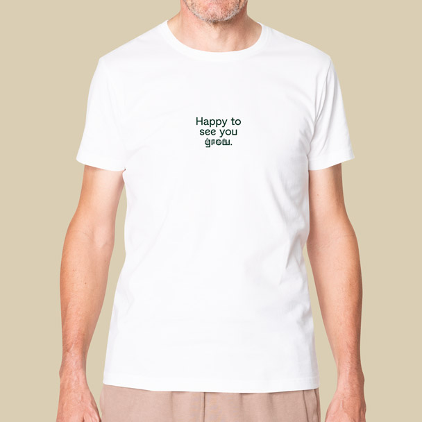 t-shirt happy to see you grow bioma plants